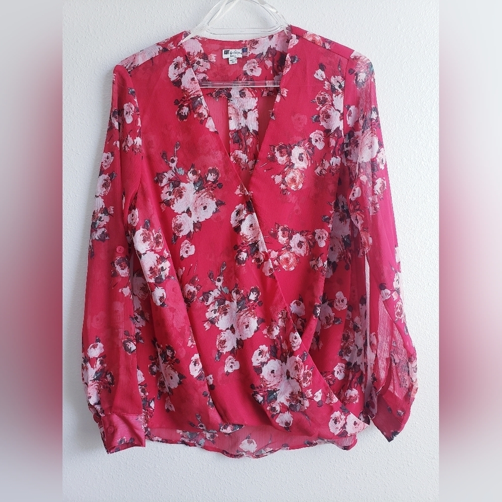 Kut From The Kloth Jenalee Floral Long Sleeve Blouse